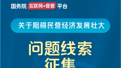 插我用肉棒使劲捅我骚屄视频国务院“互联网+督查”平台公开征集阻碍民营经济发展壮大问题线索